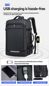 Sac à dos antivol et étanche personnalisé pour ordinateur portable – Sac d'ordinateur souple personnalisé pour étudiants, école, extérieur, sport décontracté avec fermeture éclair et lettres - Product Image 3