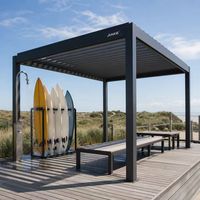 Pergola en aluminium Jiake 6063-T5 avec toit à lames motorisées pour pont de observation des baleines, jardin, patio, gazebo extérieur, pavillon, terrasse