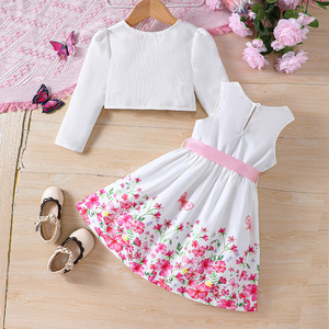 Nuovo Set di abiti floreali primavera estate per il bambino indossare abbigliamento per bambini Set di vestiti per ragazze all'ingrosso elegante per bambini - Product Image 3