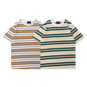 T-shirt a maniche corte tinta unita stile giapponese da uomo, nuovo stile estivo, di tendenza, vestibilità ampia, in cotone, all'ingrosso - Product Image 1