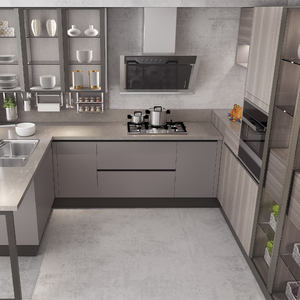 Nouveau modèle d'armoire murale à porte en verre utilisé armoire de cuisine à porte en <span class=keywords><strong>film</strong></span> pvc moderne à vendre - Product Image 3