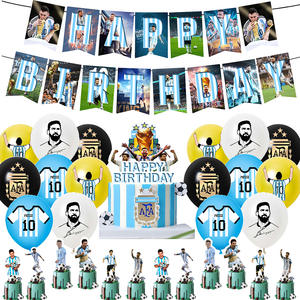 Articles de fête sur le thème des stars du football pour les fans : guirlandes, décorations de gâteau, ballons imprimés <span class=keywords><strong>Messi</strong></span>, cadeaux du club <span class=keywords><strong>PSG</strong></span> - Product Image 1