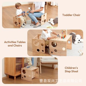 Mesa Montessori de Madera Maciza para Niños, Cuadrada, Multifuncional, para Educación Temprana, Pintura, Arte y Actividades - Product Image 3