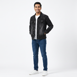 Nouvelle collection de veste en jean de style de rue pour hommes avec poches, manteau confortable et élégant pour hommes pour le printemps et l'automne - Product Image 1