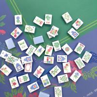 160PCS Premium 2 Lapisan Ubin Mahjong Akrilik Amerika Set Permainan Mahjong dengan Ukiran Kustom untuk Malam Permainan Keluarga