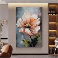Peinture à l'huile florale 100% peinte à la main sur toile, art mural moderne aux motifs floraux pour la décoration de la maison, de l'hôtel et du bureau