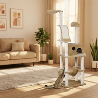 Arbre à chat et tour multi-niveaux en sisal durable pour intérieur avec hauteur réglable - Maison à gratter de luxe pour chat