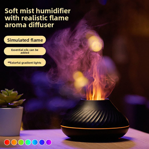 <span class=keywords><strong>Diffuseur</strong></span> d'aromathérapie électrique à flamme simulée, 7 lumières changeantes de couleur, capacité de 130 ml, huile essentielle ultrasonique écologique - Product Image 1