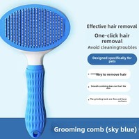 Peigne démêlant pour chiens et chats à un bouton, brosse de toilettage pour animaux de compagnie, nettoyage et brossage des poils, pas cher