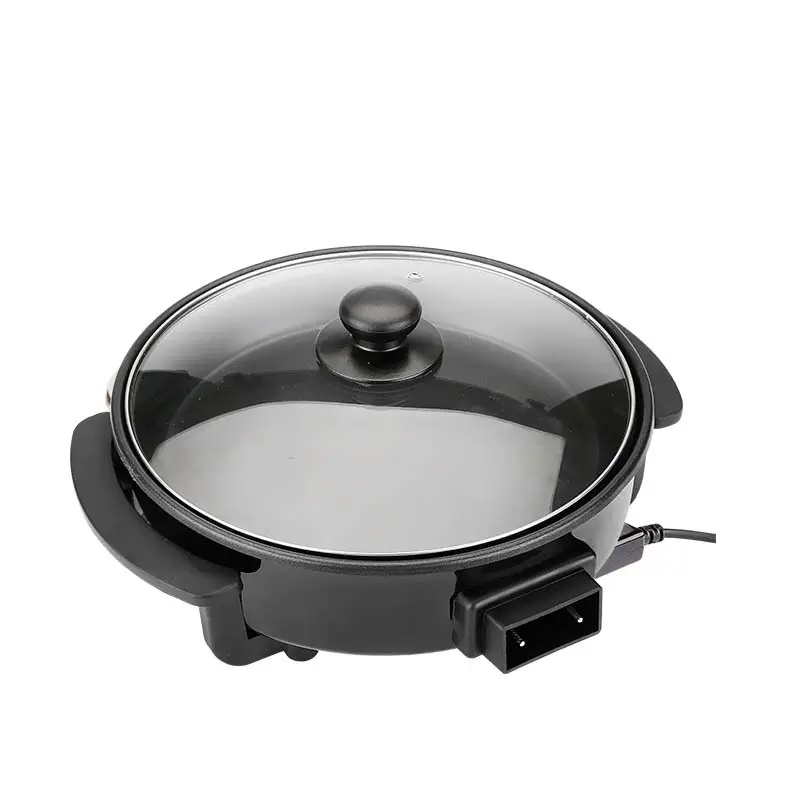 Aluminium electric round pizza oven fry stove burner glass top hotplate self heating pan