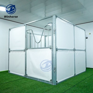 مأوى متنقل مؤقت للخيول مع سقف من البولي فينيل كلوريد وإطار مجلفن محمول للمخيمات - Product Image 5