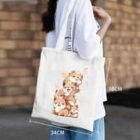 Sac fourre-tout en toile de coton écologique au design personnalisable, recyclable, grande capacité, durable, sac fourre-tout en toile vierge pour le shopping