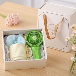 Exquisite Customizable Promotional Souvenir <b>Gift</b> Set Rechargeable Ceramic Mug Fan <b>Gift</b> <b>Bag</b> Corporate Event Birthday Wedding - Product Image 1