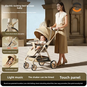 <span class=keywords><strong>Passeggino</strong></span> per Neonati con Posizioni Reclinabili, Culla Elettrica Oscillante, Leggero e Pieghevole, Bidirezionale, per Neonati e Bambini, in Metallo - Product Image 3