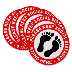 Venta directa de fábrica personalizada social Keep Distance Sticker decoración interior vinilo calcomanía Social Distance Floor Stickers