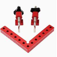 Lot de 3 serres-joints en aluminium en forme de L de 120/140 mm pour le travail du bois, avec échelle, équerre de positionnement à 90 degrés pour l'assemblage et la localisation