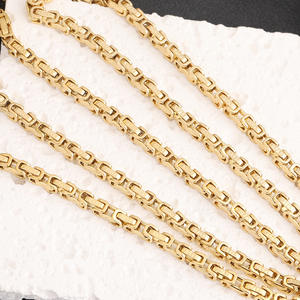 สร้อยคอผู้ชายแบบหนา ลายกำแพงเมืองจีน สไตล์จักรพรรดิไบแซนไทน์  ชุบทอง 18K แท้ ไม่หมอง  ทำจากสแตนเลส 316L ขนาด 5 มม. - Product Image 6