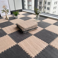 Tapis puzzle personnalisé en gros pour chambre d'enfant, tapis de sol épais emboîtable, tapis puzzle en fausse fourrure imitation carrelage céramique