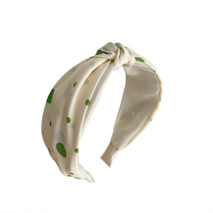 Clarmer Koreaanse Mode Groene Serie Knoop Kruis Haai Vrouwen Haaraccessoire Handgemaakte Aangepaste Stof Hoes Boog Hoofdband - Product Image 5