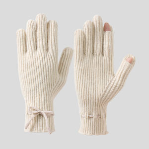 2026 yeni moda kadın yay kış termal dokunmatik kalınlaşmış sıcak örme eldiven - Product Image 2