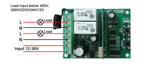Interruptor <span class=keywords><strong>de</strong></span> Control Remoto Inalámbrico <span class=keywords><strong>de</strong></span> Código Variable Fijo <span class=keywords><strong>de</strong></span> 2 Canales AG-C206 para Motor/Luz/Banda LED/Entrada - Product Image 6