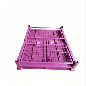 <span class=keywords><strong>Cage</strong></span> à palettes en treillis métallique robuste et pliable, conteneur métallique empilable, caisse <span class=keywords><strong>de</strong></span> stockage en acier pour entrepôt <span class=keywords><strong>de</strong></span> pièces automobiles - Product Image 5