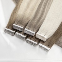 Extensions de cheveux humains Remy brésiliens blonds à bandes adhésives en PU invisibles, double trame, réutilisables, sans acide, haute qualité, vente en gros