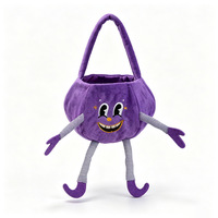 Nouvel Arrivage Sac à bonbons en peluche à motif visage de fantôme et de monstre, avec membres 3D et longue poignée, pour la collecte de bonbons, faible MOQ
