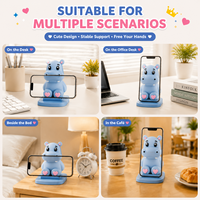 Support de téléphone portable en forme d'hippopotame mignon de dessin animé, accessoires Kawaii, décoration de bureau, support mobile, fabrication OEM