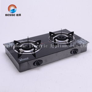 Table de cuisson à gaz en verre noir à 2 brûleurs avec allumage céramique, facile à nettoyer, pour usage domestique - Product Image 3