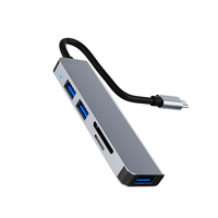 Hub USB C en gros, accessoires informatiques avec ports USB, lecteur de carte SD TF, adaptateur de hub USB