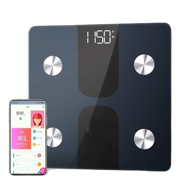 LED Display BIA Technology APP Smart Fitness Tracker Bluetooth Body Fat Analyser Scales
