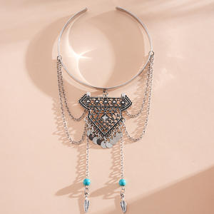 J Brazalete Abierto Geométrico Europeo de Aleación de Zinc Estilo Punk con Bisel, Unisex, con Triángulos, Rombos, Flechas y Borlas, de Alta Gama y Tendencia para Fiestas - Product Image 6