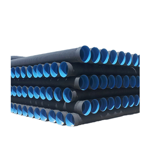 ท่อโพลีเอทิลีนชนิดผนังสองชั้นลูกฟูก ขนาดเต็ม Dn160 Dn315 Dn800 Pe100 Hdpe Sn8 Sn16 สำหรับงานวิศวกรรมเทศบาล ท่อระบายน้ำใต้ดิน - Product Image 1