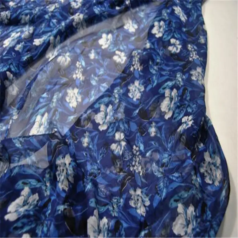 Lilas lavande couleur lisse élégant motif de fleurs 100% tissu en mousseline de soie pure pour fille robe de printemps