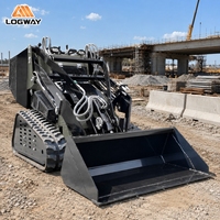 Chargeuse compacte sur chenilles LOGWAY en promotion avec puissance hydraulique puissante pour travaux routiers et utilisation sur chantier