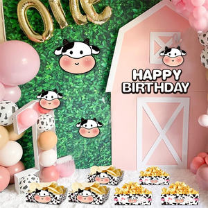 <span class=keywords><strong>Vache</strong></span> imprimer <span class=keywords><strong>des</strong></span> plateaux alimentaires en papier jetables Holy Cow Im One décorations d'anniversaire fille garçon Nacho plateaux pour les faveurs de fête fournitures de fête - Product Image 5