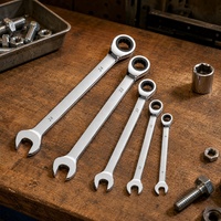 Clés à molette à double extrémité en acier au chrome-vanadium de qualité industrielle, personnalisables, OEM, métriques, avec cliquet, pour CR-V