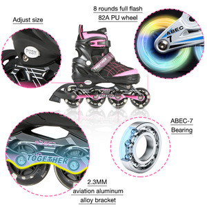 Patins à roulettes en ligne réglables en gros d'usine pour enfants et femmes chaussures clignotantes bon marché avec certification CE - Product Image 1
