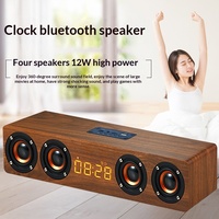 W8C Holz-Lautsprecher für V5.0 mit Wecker, FM-Radio & TF/USB-Wiedergabe - Für Zuhause/Auto, Logo-Anpassung, Geschenk
