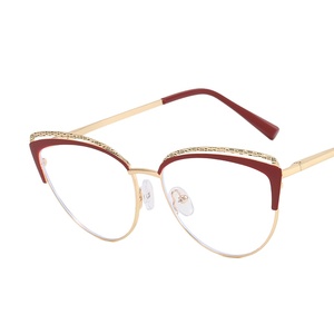 Stylish Metal clear Lens <strong>Glasses</strong> Frames Protective Computer Cat Eye Blue Light Blocking <strong>Glasses</strong> Women - Product Image 5