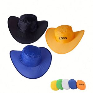Chapeau de cowboy pliable en nylon personnalisé avec logo promotionnel pour les événements sur le thème western - Product Image 2