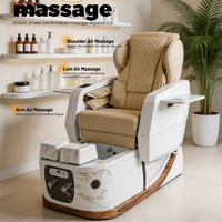Fauteuils de pédicure de luxe JingYi Beauty Salon, fauteuil de pédicure réglable et ensemble table de manucure, fauteuils de bain de pieds avec massage