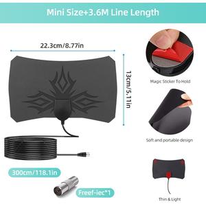 <span class=keywords><strong>Antenne</strong></span> <span class=keywords><strong>TV</strong></span> numérique HD 4K 1080P ATSC européenne et américaine pour intérieur, DVB-T2 avec gain de 35DBI, câble coaxial de 3,5 m, montage mural, 75 ohms - Product Image 5