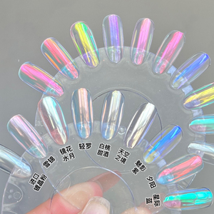 1jar Aurora Moonlight bubuk cermin krom warna-warni Glitter kuku debu halus putih cangkang gosok pigmen perlengkapan seni kuku - Product Image 1