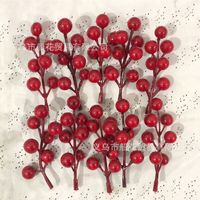 Décorations artificielles en mousse pour bateau, fleurs, baies rouges, pour sapin de Noël, couronne, décoration intérieure