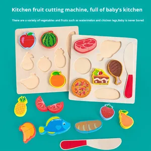 Haute qualité <span class=keywords><strong>en</strong></span> <span class=keywords><strong>bois</strong></span> fruits coupe Puzzle Simulation conseil <span class=keywords><strong>cuisine</strong></span> semblant jouer <span class=keywords><strong>jouet</strong></span> pour fruits et légumes - Product Image 3