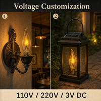 Ampoule LED vintage YONGZE à filament, effet flamme, C35L, pointe courbée, lumière orange constante, simulation de bougie, usage résidentiel E27/E14