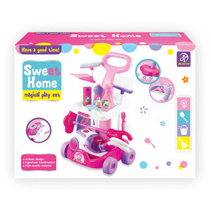 Enfants drôle semblant jouer à la maison rôle chariot en plastique articles sanitaires outils Simulation aspirateur ensemble <span class=keywords><strong>de</strong></span> nettoyage jouets - Product Image 6