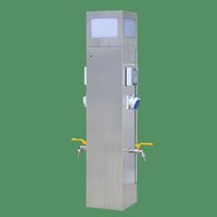 Smart RV Power Pedestal-Eau intégrée et électrique avec lumière LED pour les campings, poteau de connexion résistant aux intempéries